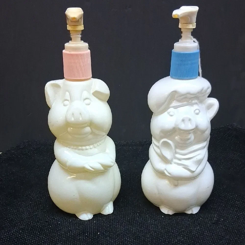 Vintage Avon pig shaped lotion or soap dispensers‎ from 1980's